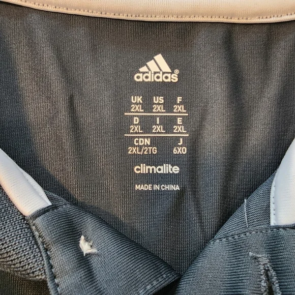 2XL Adidas Climalite Grey Polo NWT - Picture 3 of 6